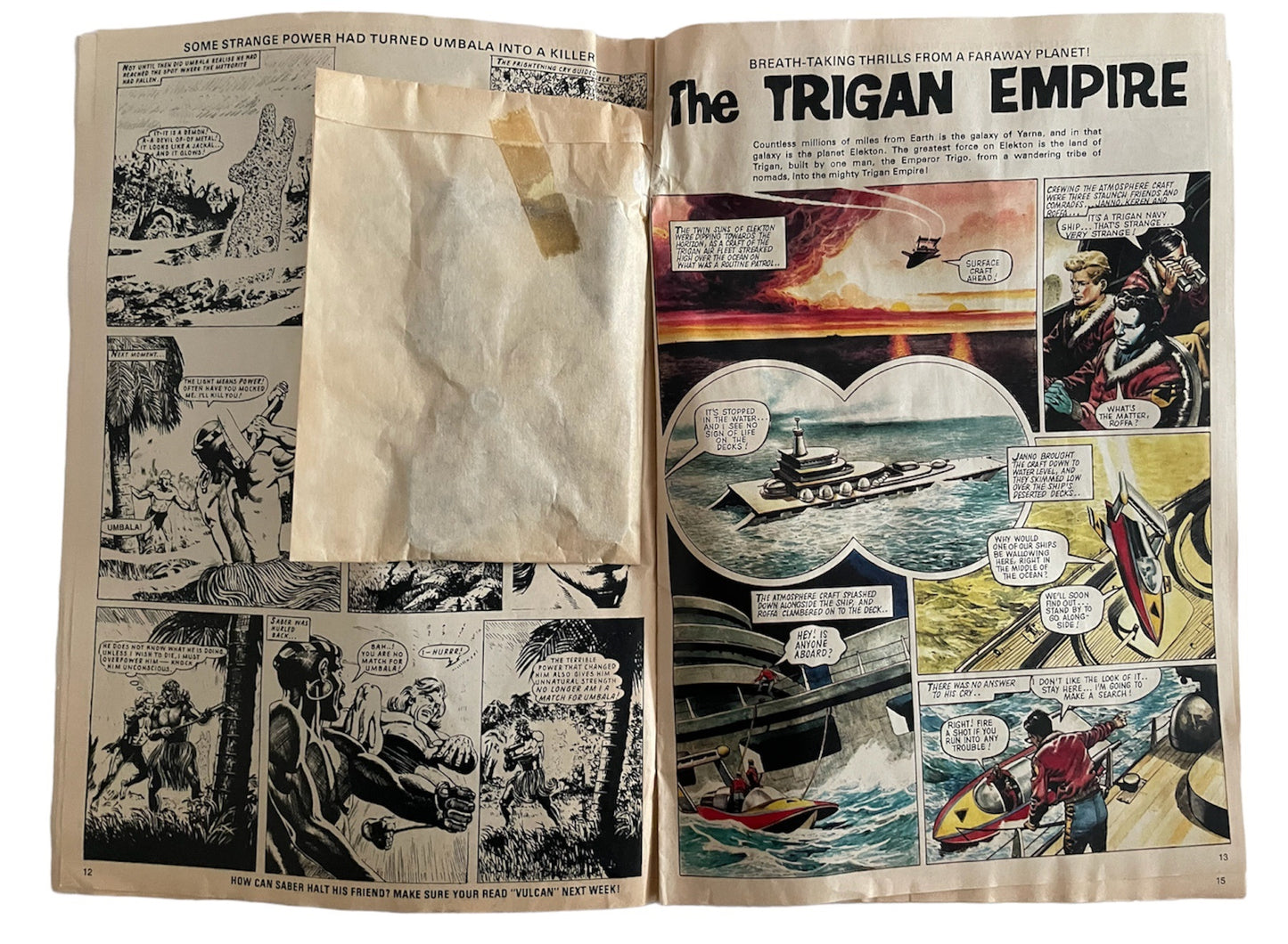 Vintage 27th September 1975 Vulcan Weekly Comic Magazine Paper No. 1 - Fantastic First Issue - With The Free Gift - Super Potato Gun - Former Shop Stock