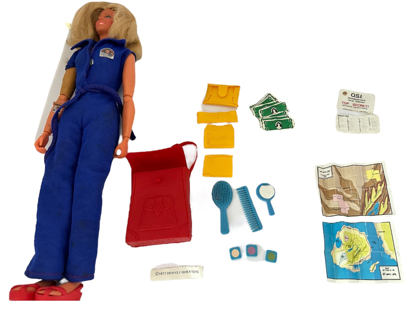 Vintage The Bionic Woman Jamie Sommers Action Figure Doll - Produced By Kenner in 1976 and distributed in the UK by Denys Fisher - In The Original Box