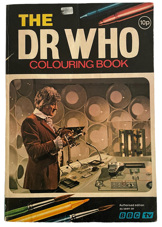 Vintage 1973 The Dr Who Colouring Book Staring Jon Pertwee As The Dr - Ultra Rare - Original Version