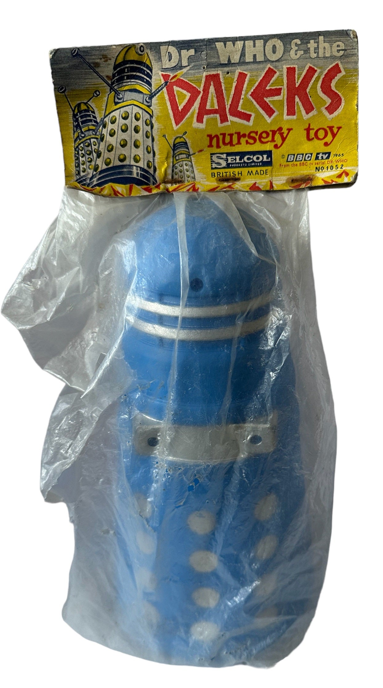 Vintage Selco 1965 Dr Who & The Daleks - 11 Inch Dalek Nursery Toy - In The Original Packet - Shop Stock Room Find