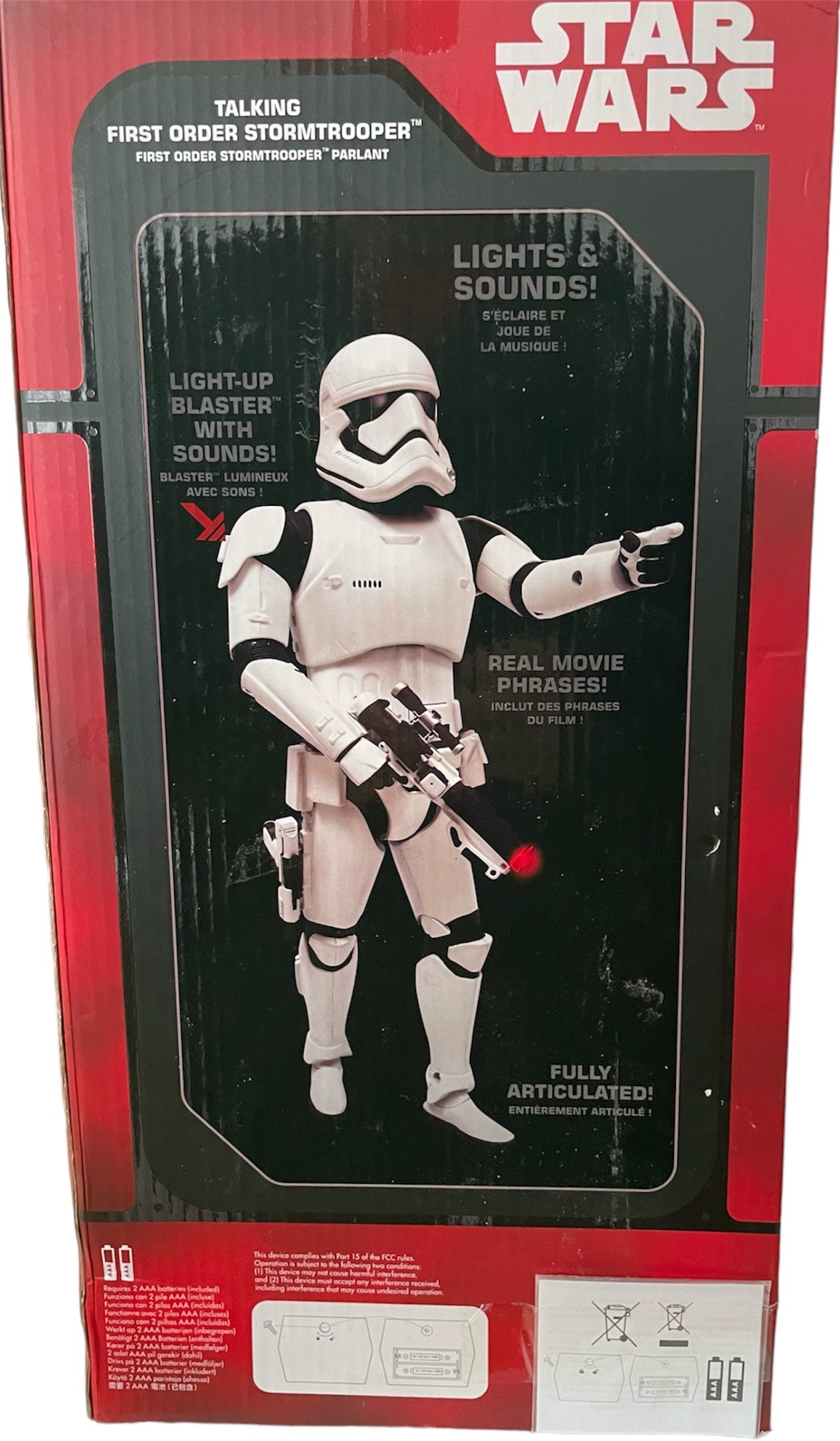 Vintage 2015 Star Wars The Force Awakens 14 Inch Electronic Talking First Order Stormtrooper Action Figure - Factory Sealed Shop Stock Room Find