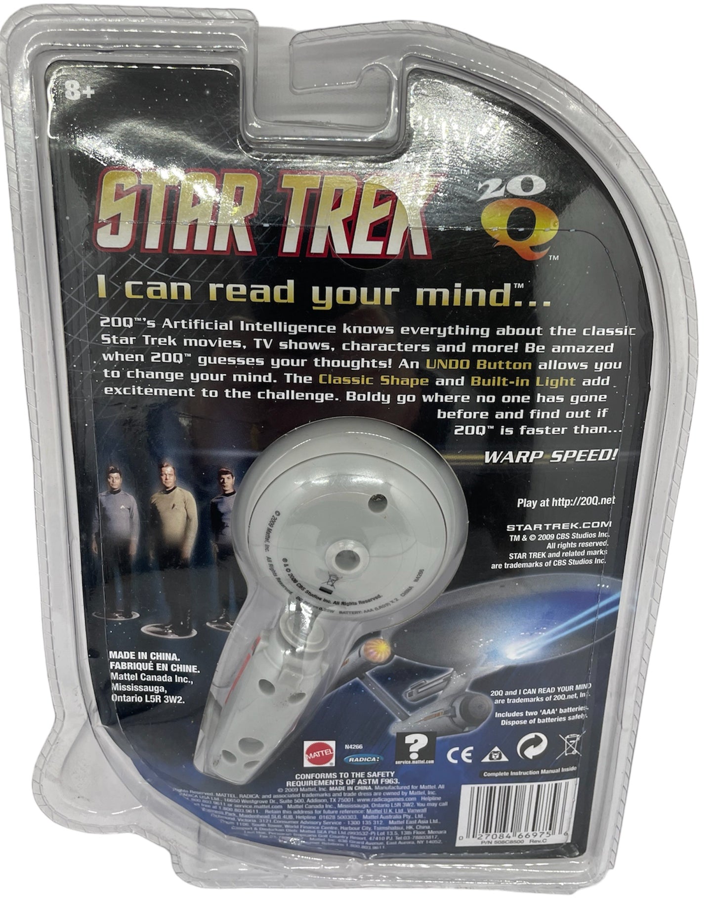 Star Trek Radica 2009 20Q I Can Read Your Mind - USS Enterprise NCC-1701 Star Ship Model Computer - Brand New Factory Sealed Shop Stock Room Find