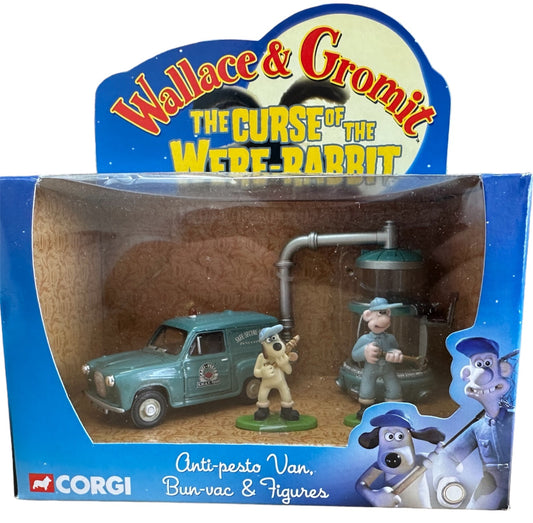 Vintage Corgi 2005 Wallace & Gromit The Curse Of The Were-Rabbit Diecast Anti-Pesto Van With Bun-Vac &amp; Figures - Brand New Factory Sealed Shop Stock Room Find