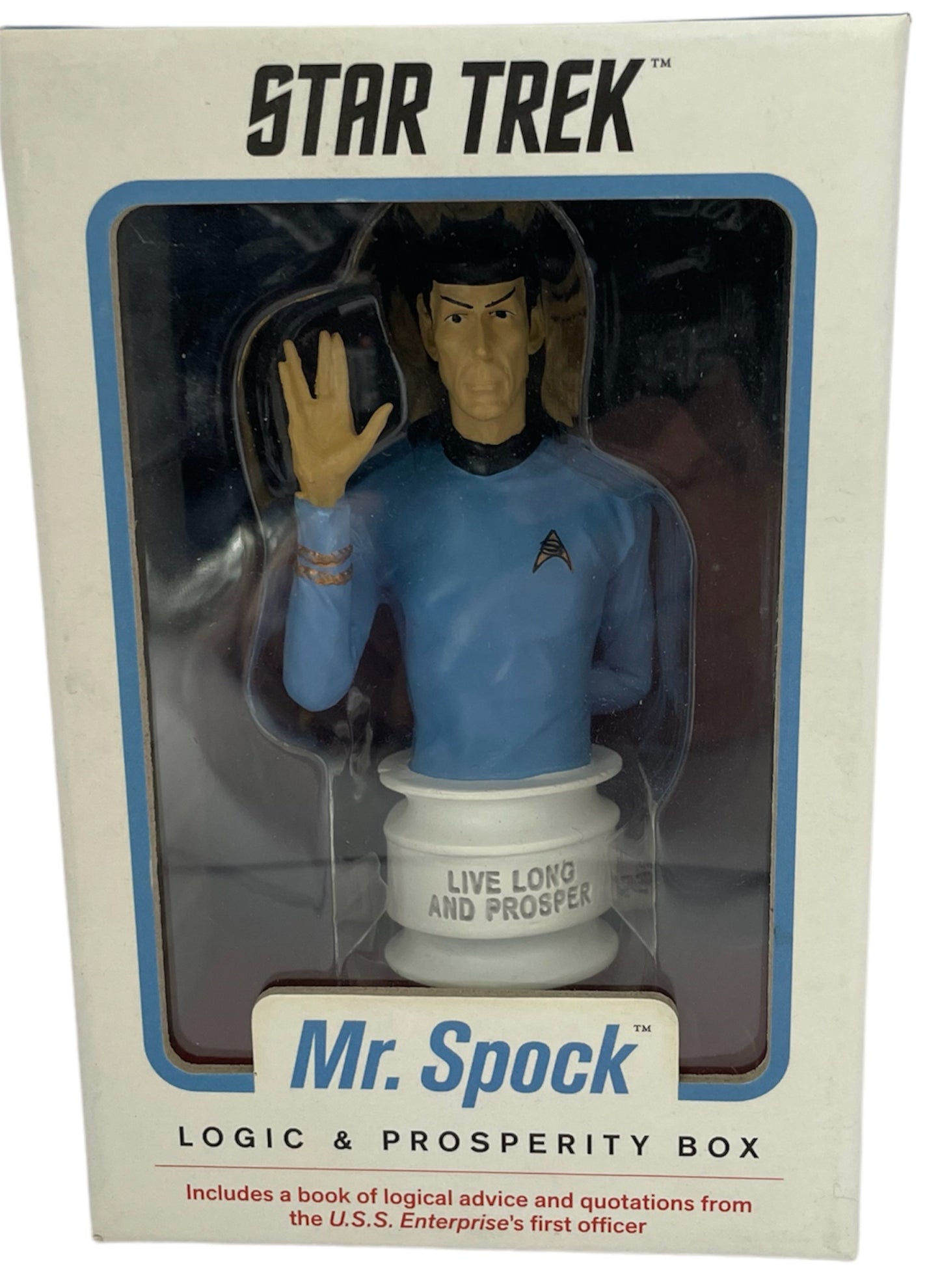 Vintage Star Trek The Original Series 2013 Mr Spock Logic &amp; Prosperity Box - Includes Bust, Display Stand, And 48 Page Book - Shop Stock Room Find