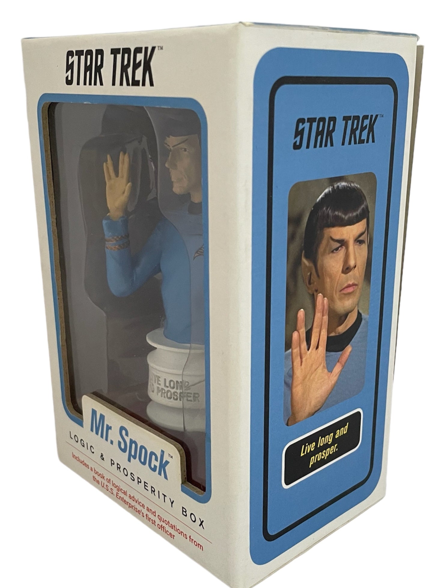 Vintage Star Trek The Original Series 2013 Mr Spock Logic &amp; Prosperity Box - Includes Bust, Display Stand, And 48 Page Book - Shop Stock Room Find