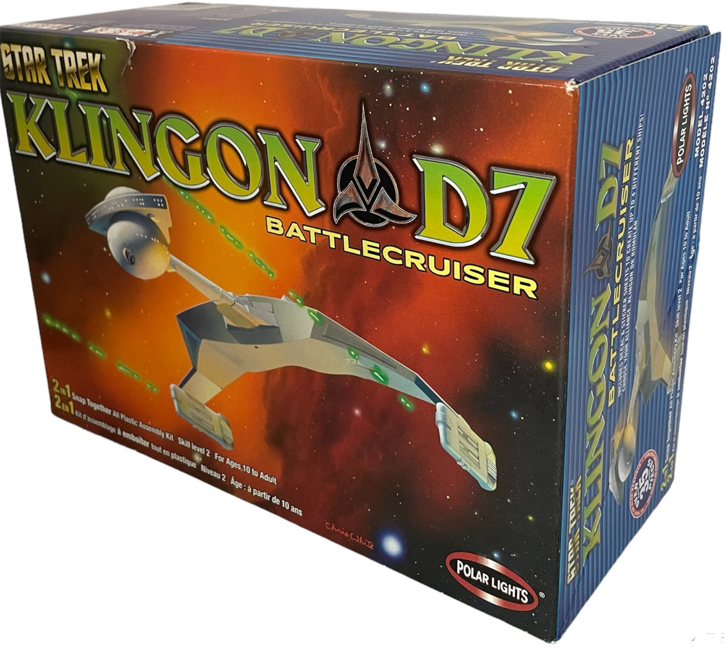 Vintage Polar Lights 2004 Star Trek The Original Series Klingon D7 Battlecruiser 2 In 1 Snap Together Plastic Model Kit - Factory Sealed Shop Stock Room Find