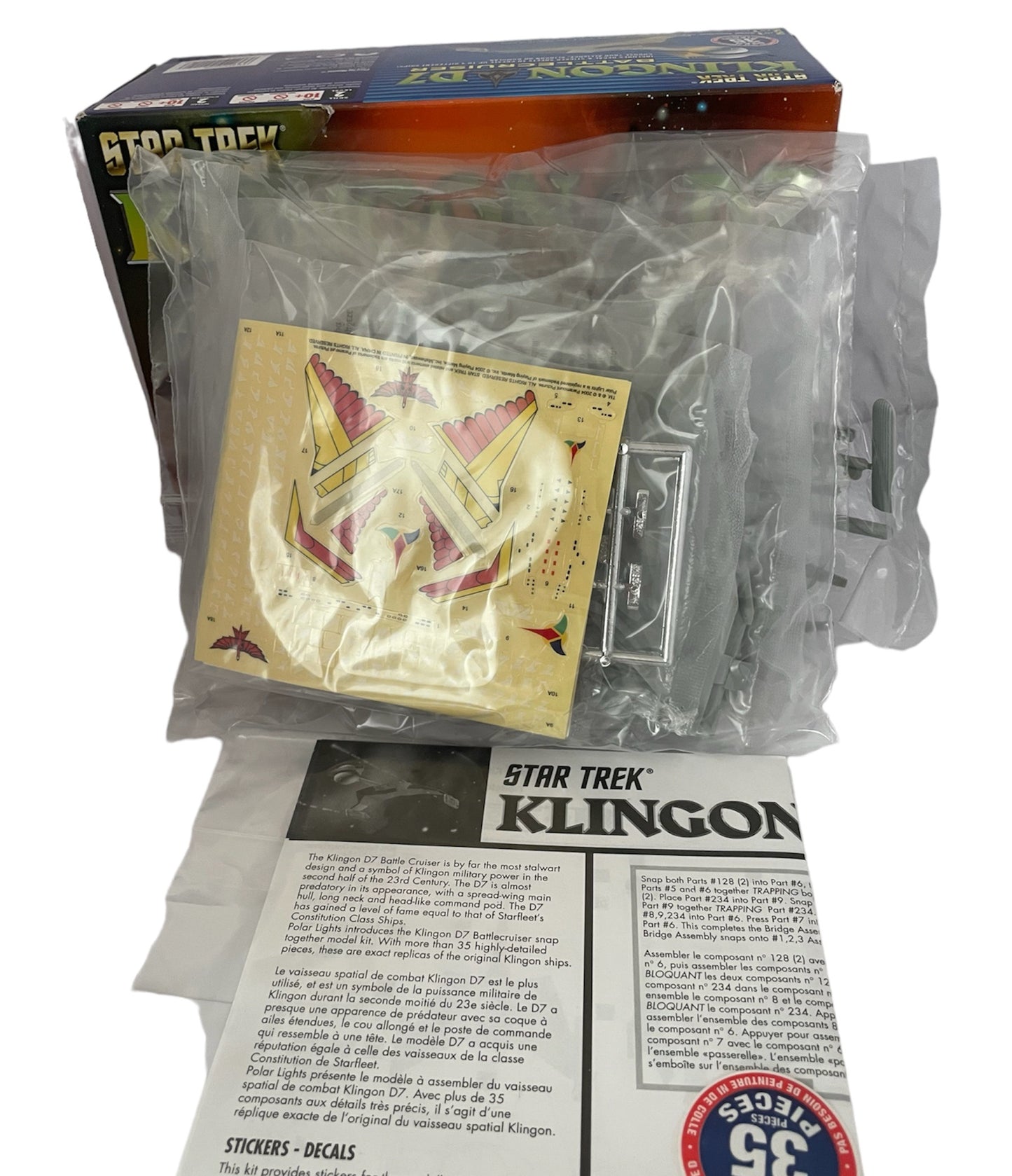 Vintage Polar Lights 2004 Star Trek The Original Series Klingon D7 Battlecruiser 2 In 1 Snap Together Plastic Model Kit - Factory Sealed Shop Stock Room Find