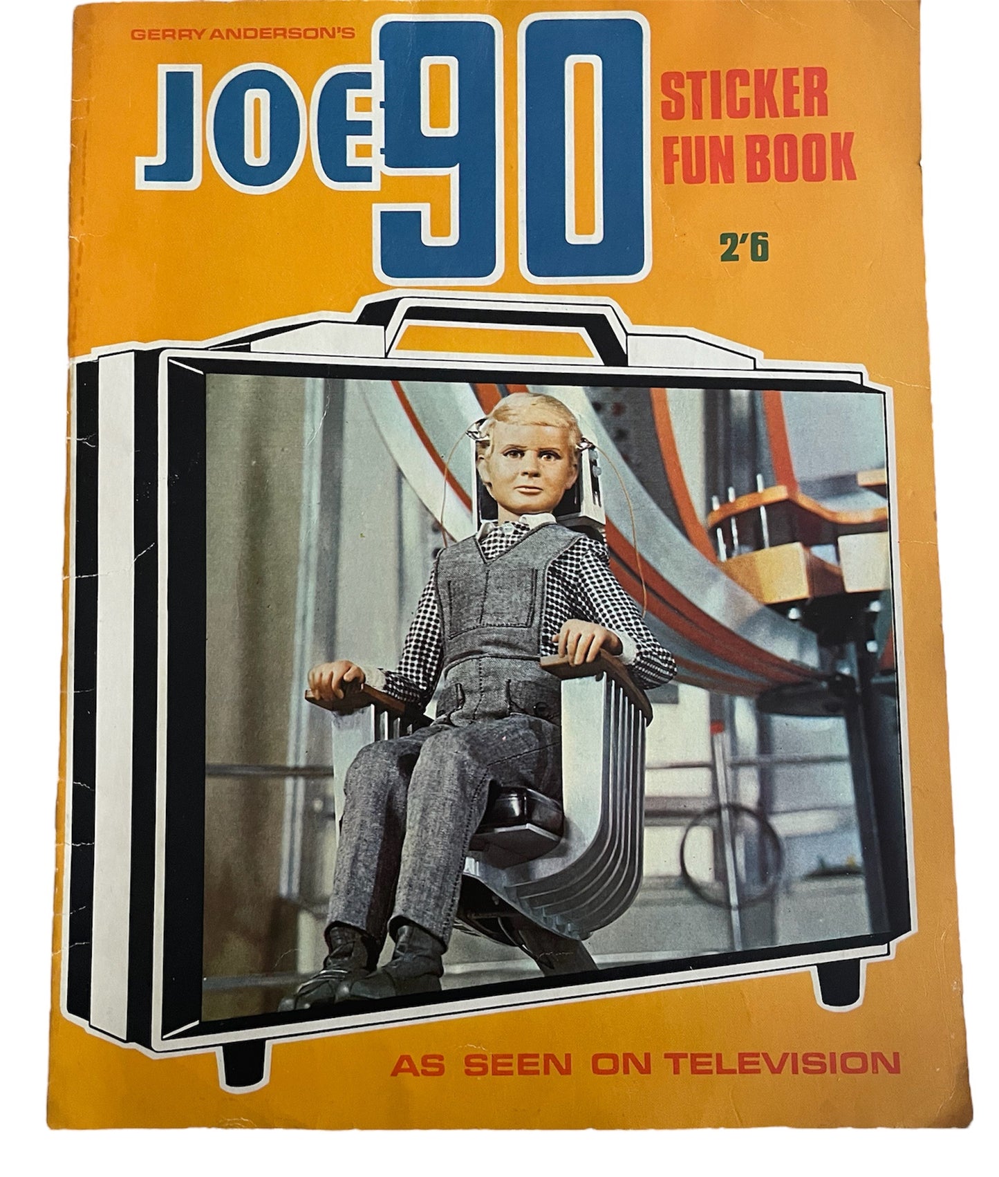 Vintage Gerry Andersons 1968 Ultra Rare Joe 90 Sticker Fun Book By Century 21 Books - Fantastic Condition - Ultra Rare Item