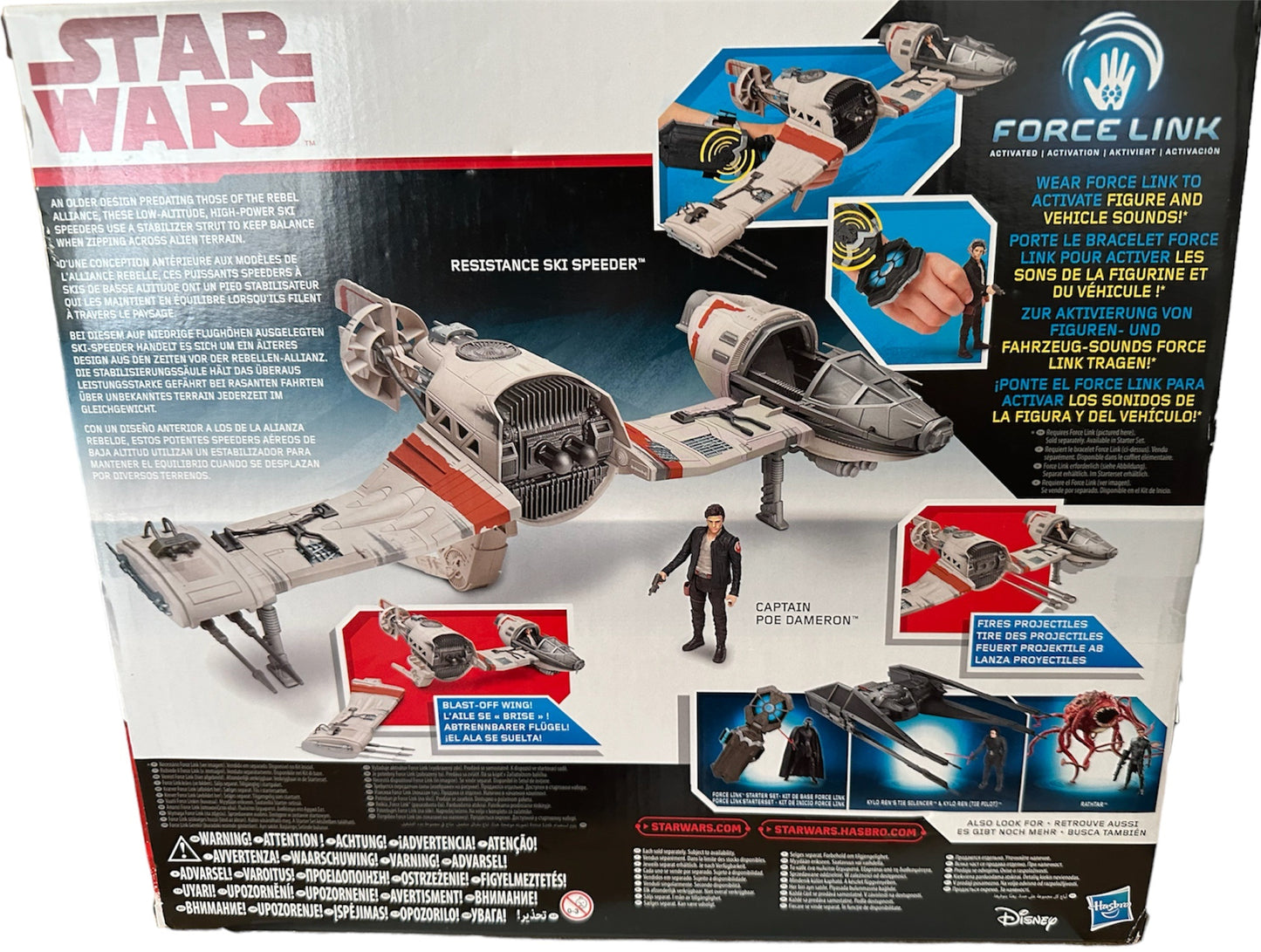 2016 Star Wars Episode VIII The Last Jedi Force Link Resistance Ski Speeder With Captain Poe Dameron Action Figure - Brand New Factory Sealed Shop Stock Room Find