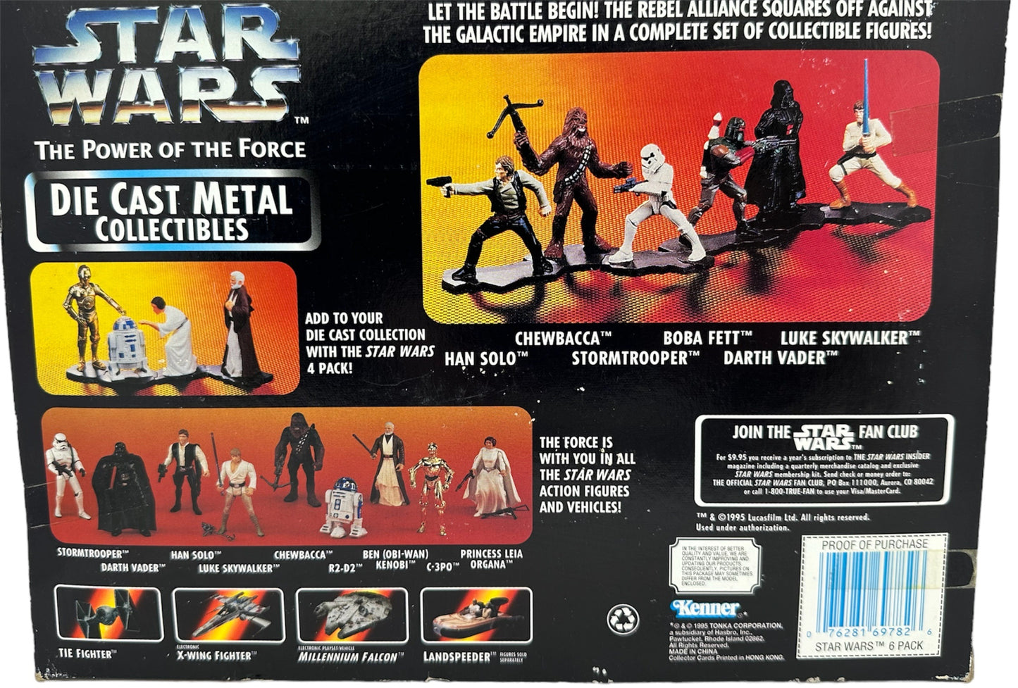 Vintage Kenner 1995 Star Wars The Original Trilogy 2 1/2 Inch Die Cast Metal Six Figure Pack - Brand New Factory Sealed Shop Stock Room Find