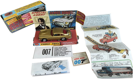 Vintage 1966 Special Agent Bond Aston DB5 Corgi Diecast 261 Replica Model Vehicle - 2022 Corgi Re-Issue - Boxed With Display Plinth And Secret Instructions