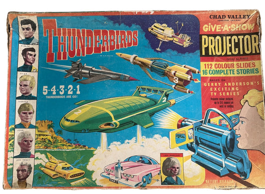 Vintage Gerry Andersons 1966 Thunderbirds - Chad Valley - Give A Show Slide Projector Set Fully Working And Complete In The Original Box