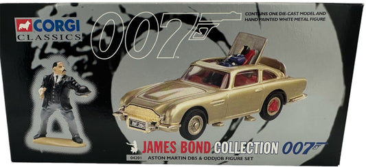 Vintage Corgi Classics 1997 James Bond 007 Goldfinger Aston Martin DB5 Scale Die-Cast No. 04201 With Miniature White Metal Oddjob Figure - Brand New Shop Stock Room Find