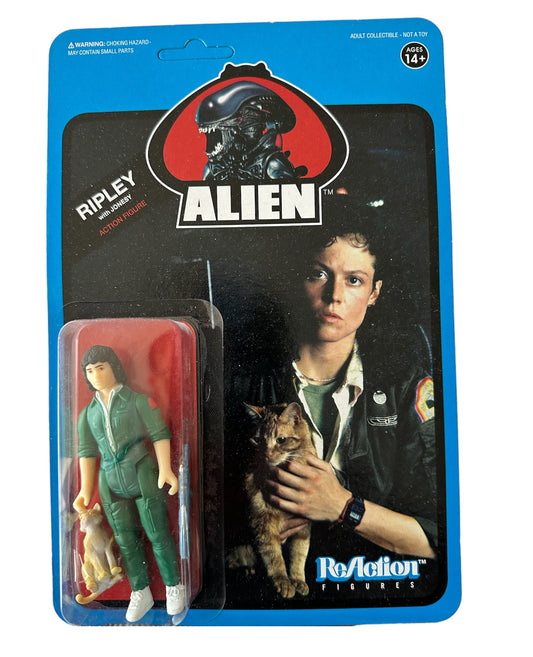 Super 7 2019 ReAction Figures Alien - Ripley With Jonesy 3 3/4 Inch Fully Posable Action Figure - Brand New Shop Stock Room Find