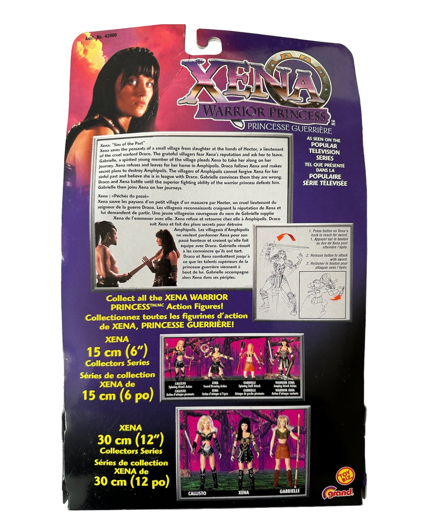 Vintage 1998 Xena The Warrior Princess Sins Of The Past 6 Inch Xena Action Figure With Sword Drawing Action - Brand New Factory Sealed Shop Stock Room Find