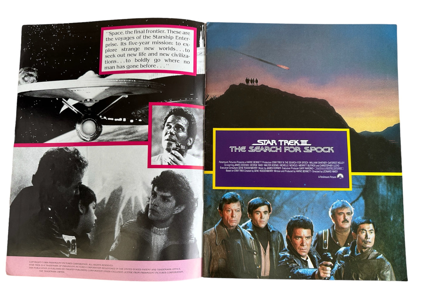 Vintage Very Rare 1984 Star Trek III The Search For Spock Cinema Special Movie Brochure - Fantastic Condition Very Rare Item