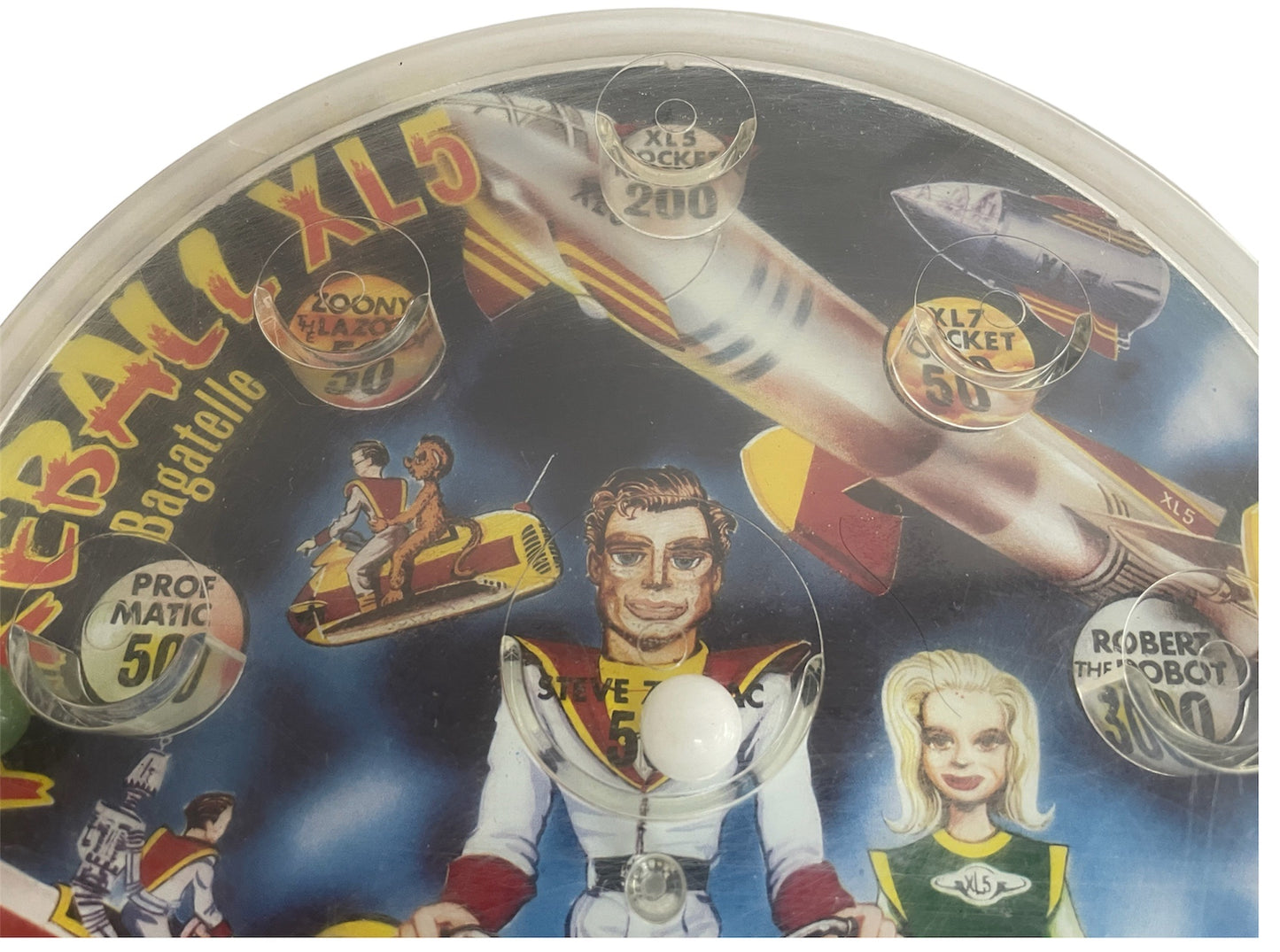 Vintage Louis Marx 1963 Gerry Andersons Fireball XL5 Bagatelle Pin Ball Game - Very Good Condition In Working Condition