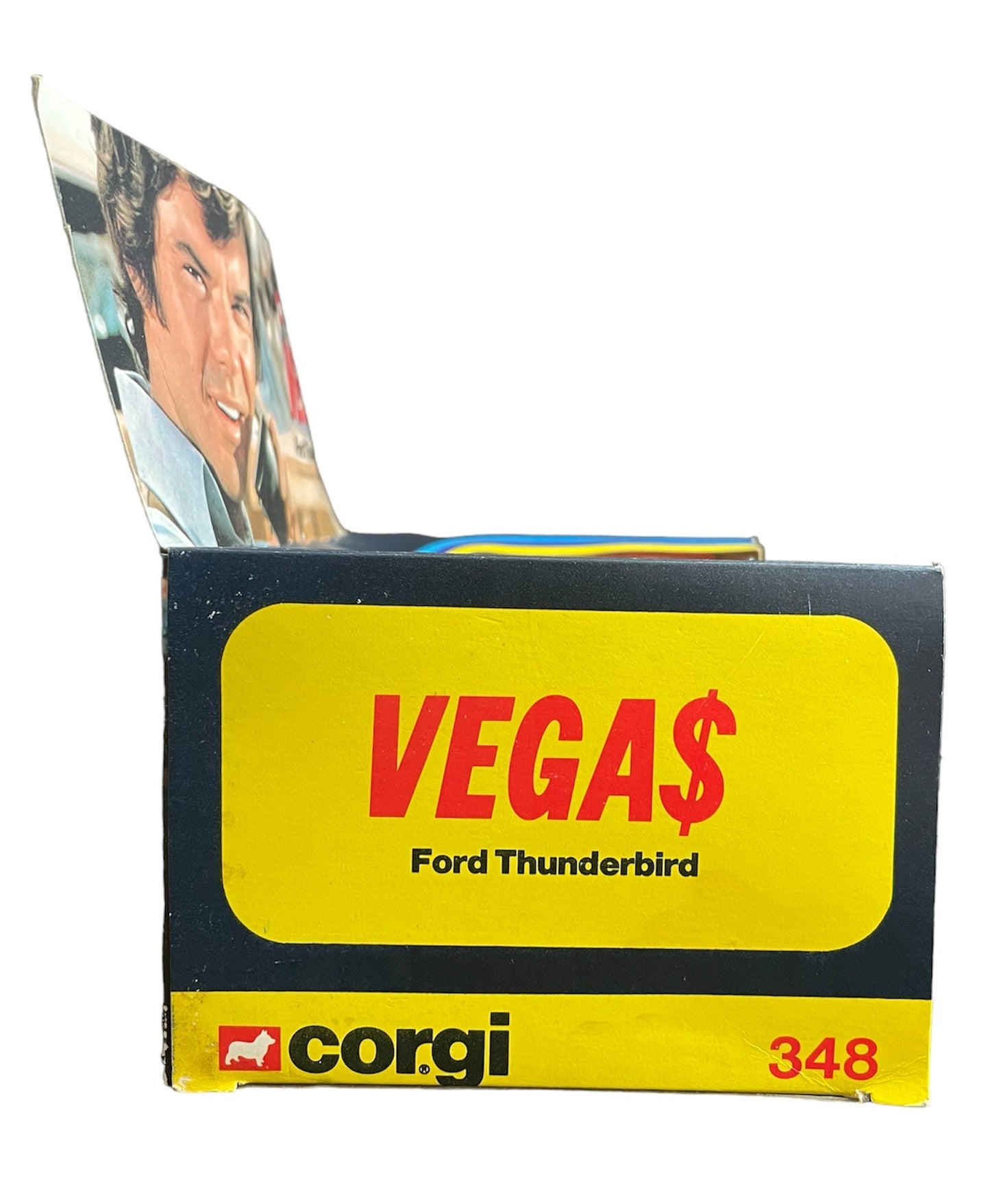 Vintage Corgis 1980 Vegas Dan Tanna's Fords Thunderbird Die-cast Model Vehicle Number 348 - Shop Stock Room Find