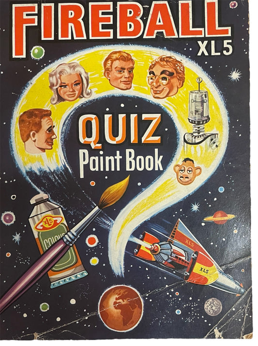 Vintage Gerry Andersons 1963 Ultra Ultra Rare Fireball XL5 Quiz Paint Activity Book - As Seen In The Television Series - Very Good Condition