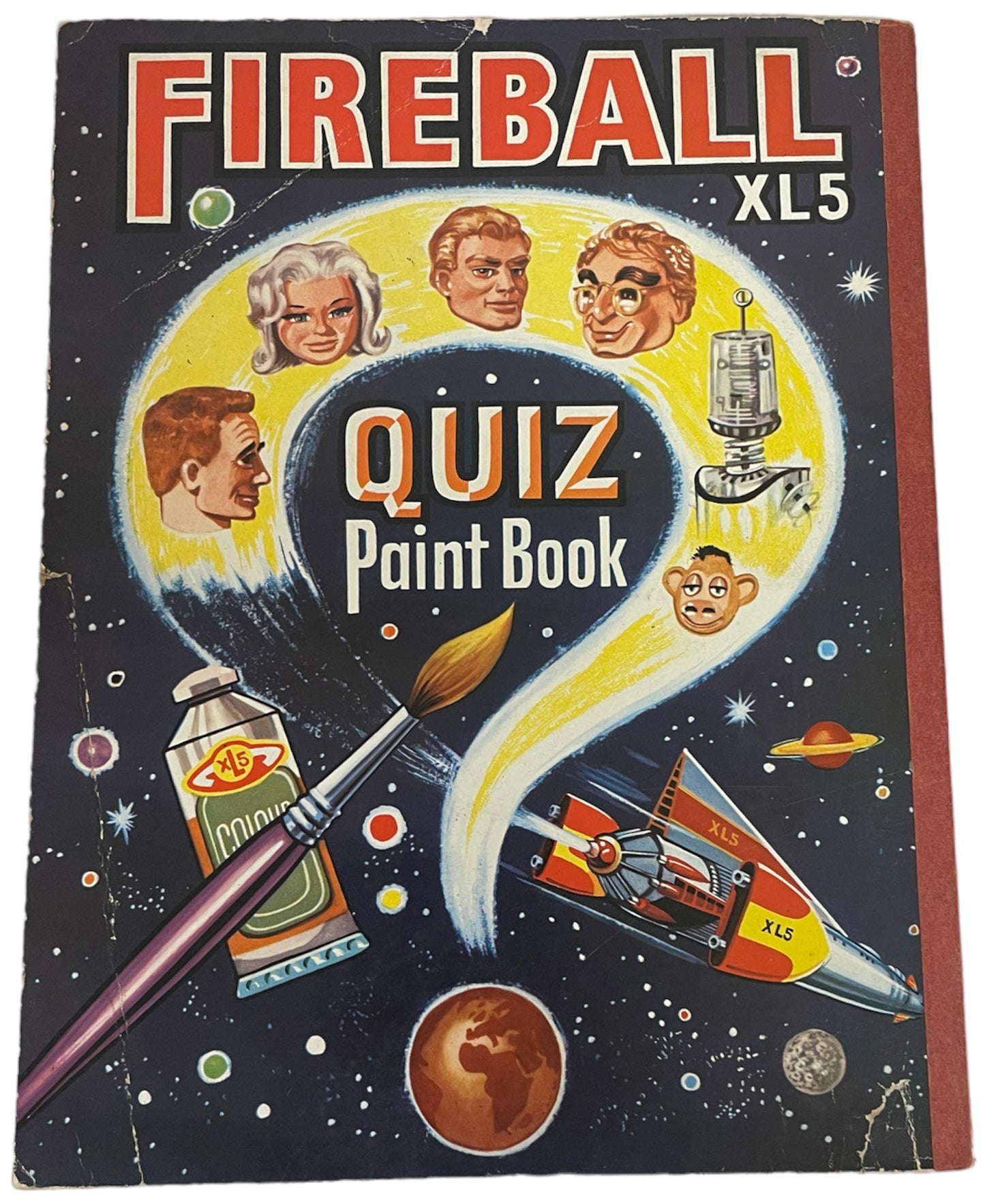 Vintage Gerry Andersons 1963 Ultra Ultra Rare Fireball XL5 Quiz Paint Activity Book - As Seen In The Television Series - Very Good Condition