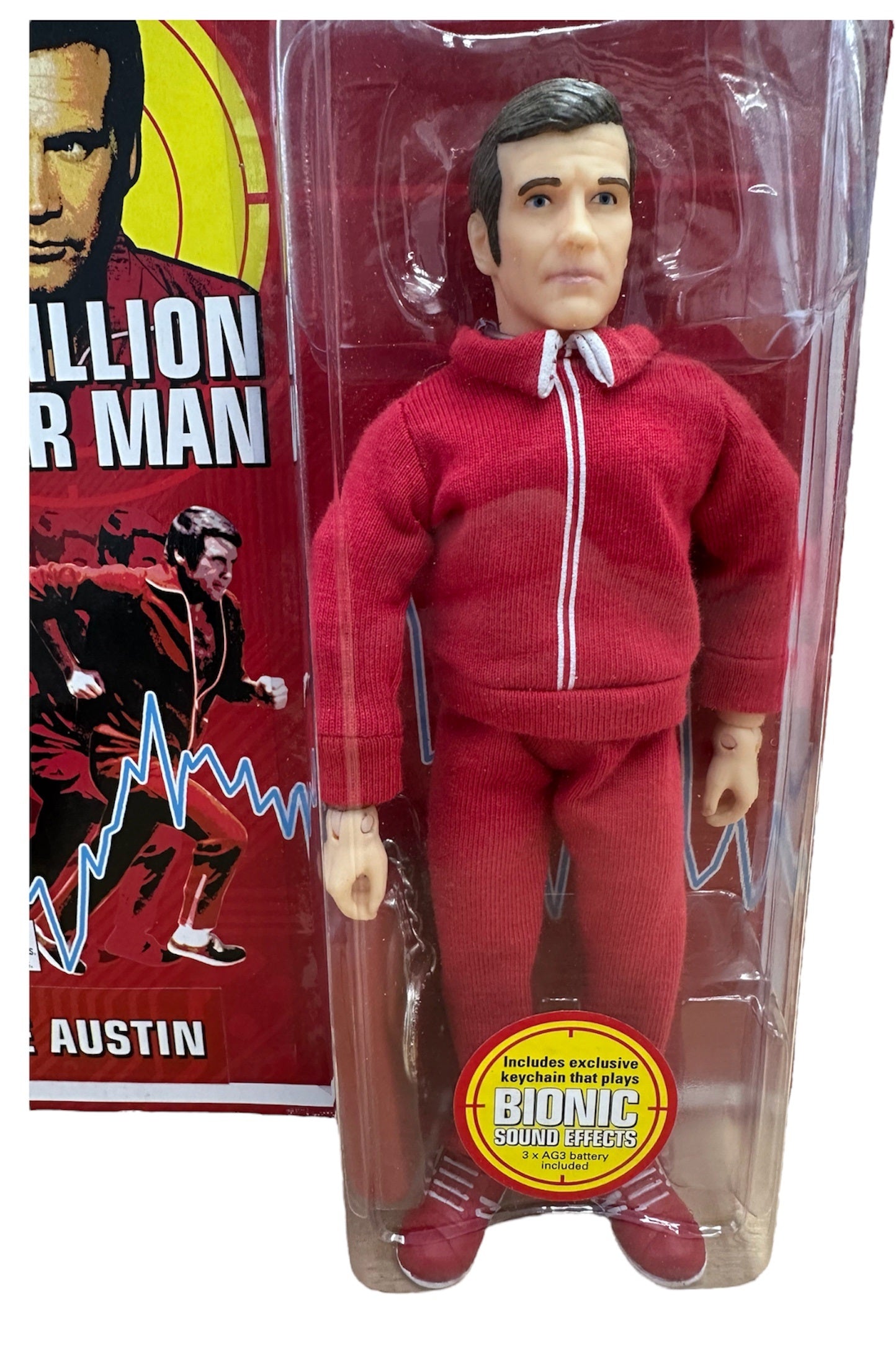 Vintage Biff Bang Pows 2012 - The Six Million Dollar Man Colonel Steve Austin 8 Inch Action Figure With Bionic Sound Effects - Brand New Factory Sealed Shop Stock Room Find