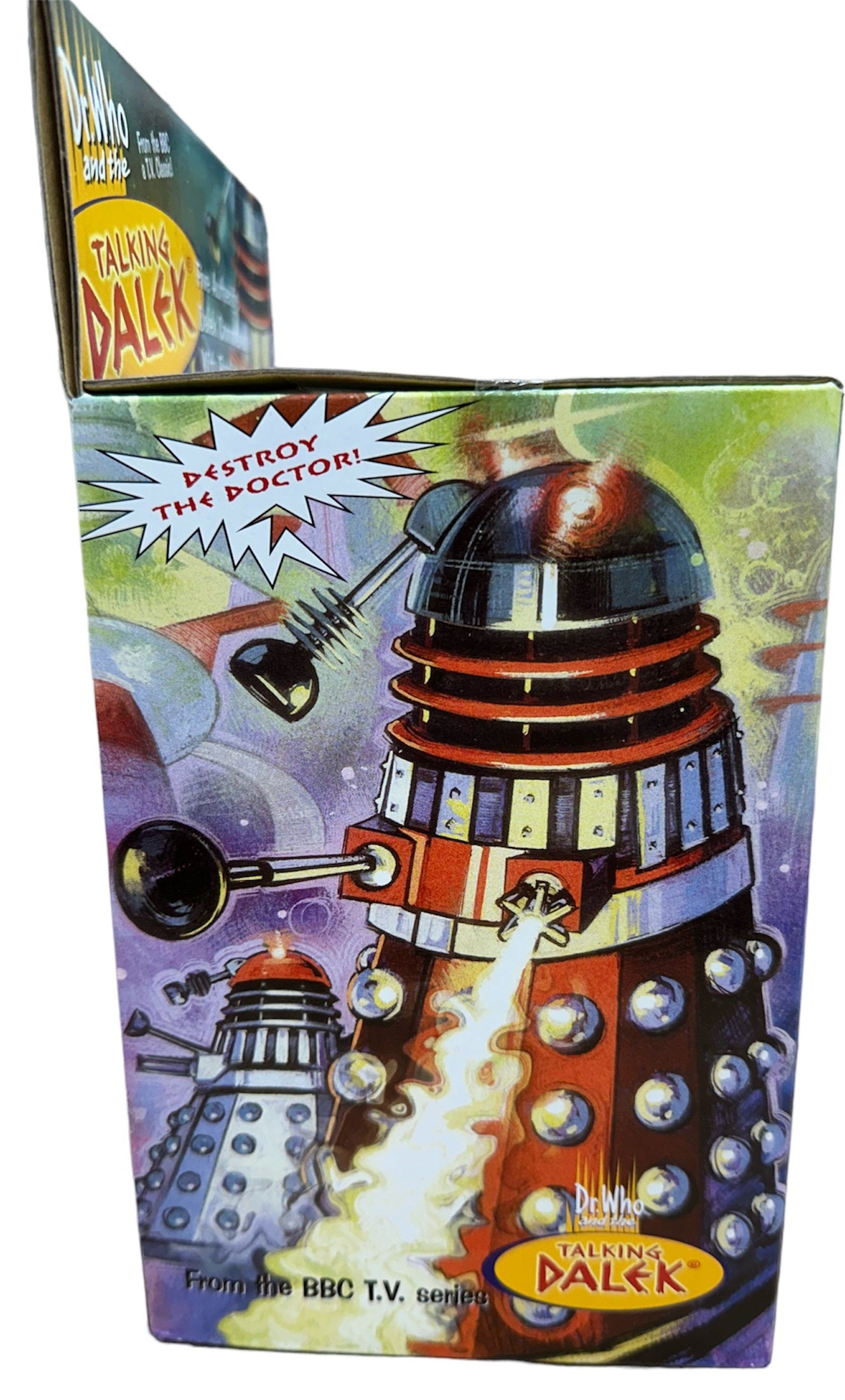 Vintage 2002 Product Enterprise Dr Doctor Who Electronic Talking White Imperial Dalek With Gold Spheres And Slats - Factory Sealed Shop Stock Room Find