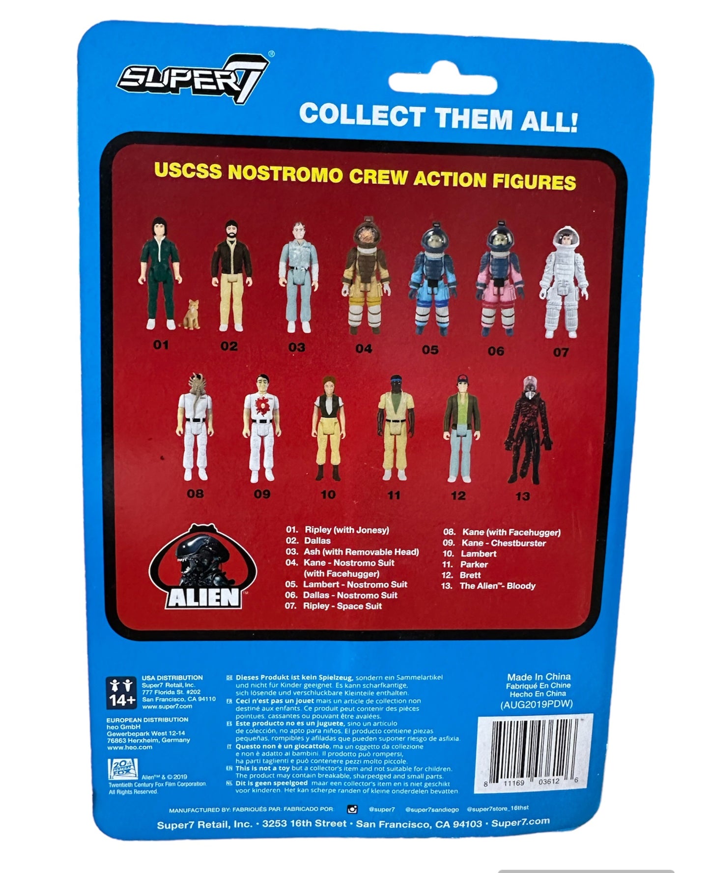 Super 7 2019 ReAction Figures Alien - The Alien 4 1/2 Inch Fully Posable Action Figure - Brand New Shop Stock Room Find