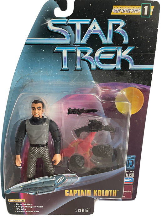 Vintage Playmates 1997 Star Trek The Original Series / Deep Space 9 Warp Factor Series 1 - Klingon Captain Koloth Action Figure - Brand New Factory Sealed Shop Stock Room Find