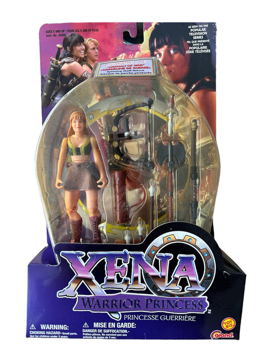 Vintage 1998 Xena Warrior Princess Gabrielle Orphan Of War With Spinning Staff Attack Action Figure - Brand New Factory Sealed Shop Stock Room Find