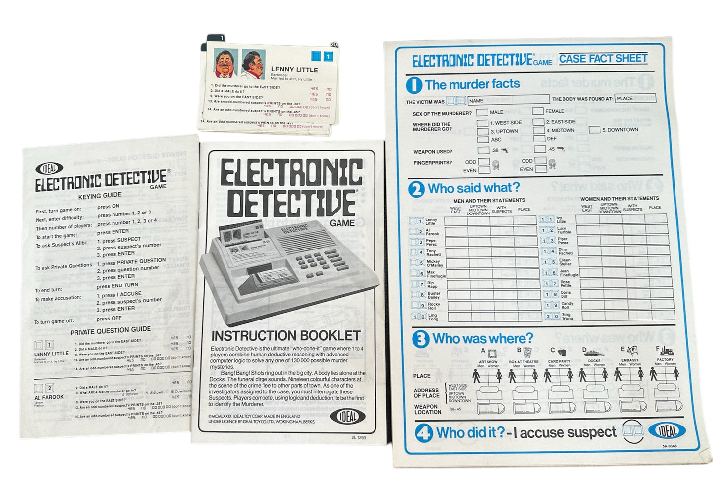 Vintage 1979 Electronic Detective Game - The Computerized Who Done It Game - Fantastic Condition- Fully Working - 100% Complete - In The Original Box965 Based On The TV Series …