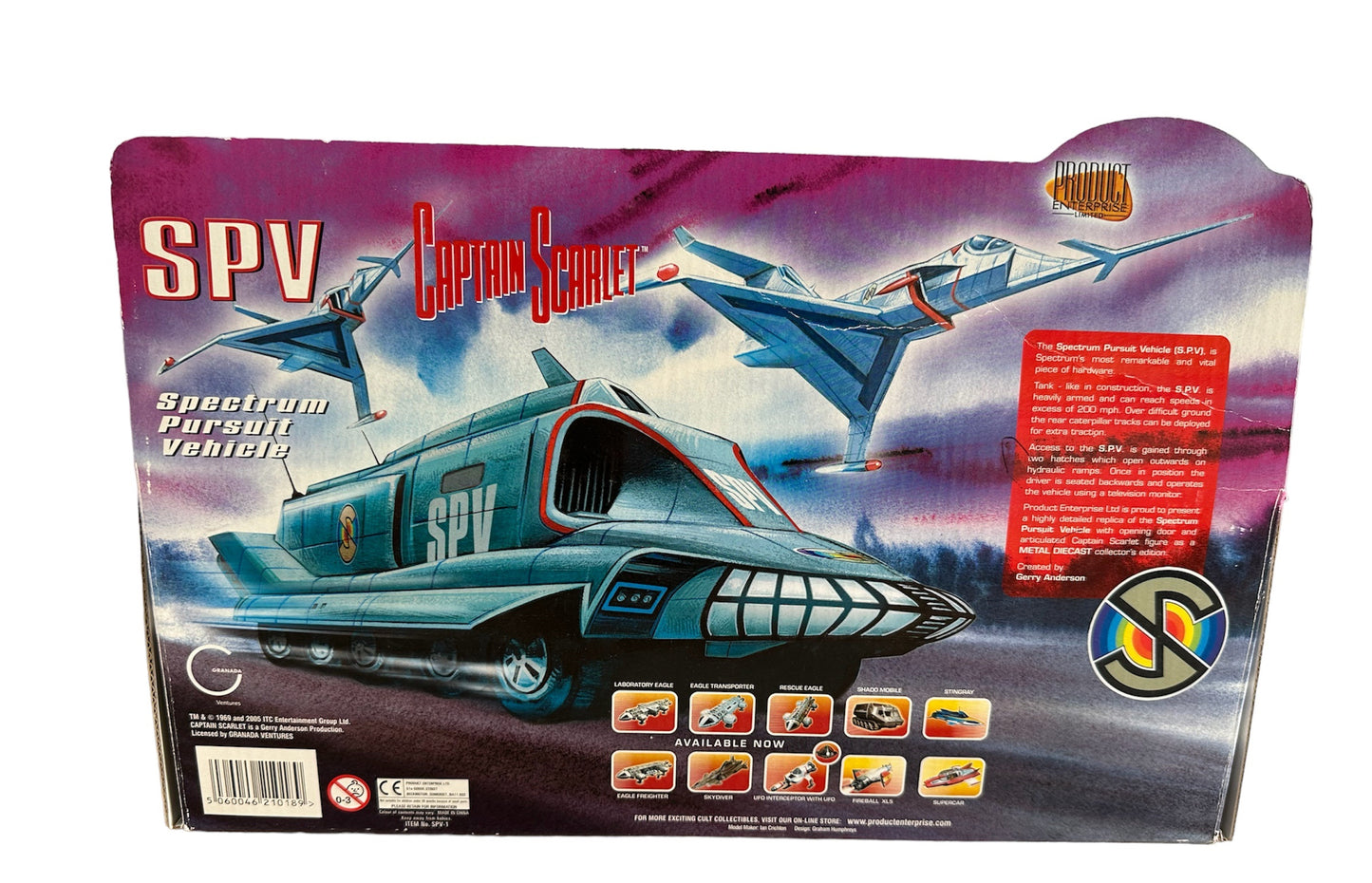 Vintage Product Enterprise 2005 Gerry Andersons Collectors Edition Captain Scarlet  SPV  Die Cast Replica Model Vehicle - Autographed By Gerry Anderson With COA