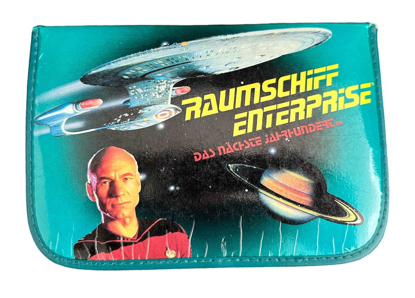 Vintage 1990 Star Trek The Next Generation Captain Picard German Pen Case With Complete With 33 Colouring Pens - Very Good Condition Very Rare Item