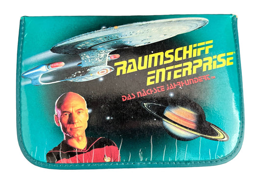 Vintage 1990 Star Trek The Next Generation Captain Picard German Pen Case With Complete With 33 Colouring Pens - Very Good Condition Very Rare Item