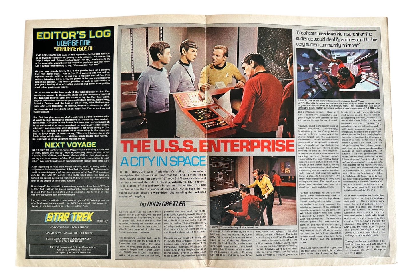 Vintage 1976 Star Trek Giant Poster Book Voyage One Stardate 7609.01 Special Collectors Issue