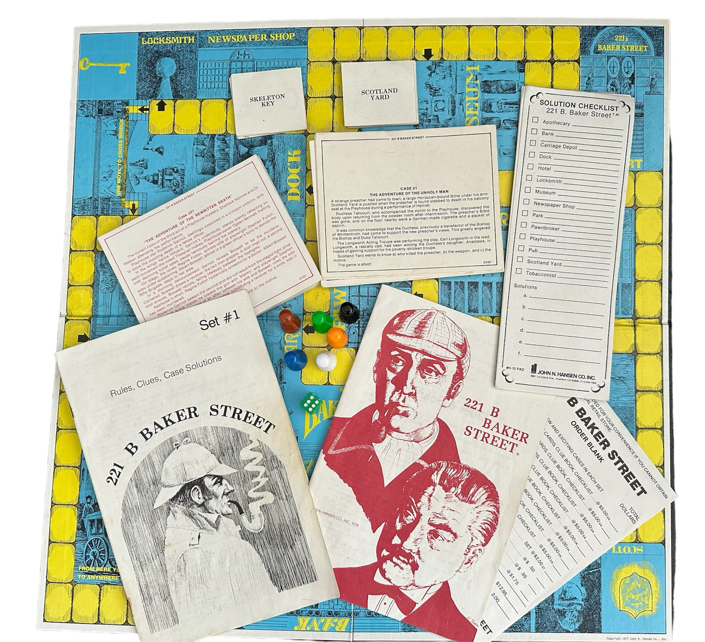 Vintage 1978 221 B Baker Street - Sherlock Holmes The Master Detective Game - Fantastic Condition Complete And In The Original Box