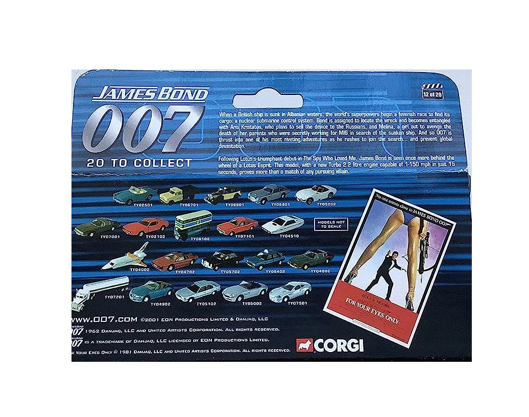 Vintage Corgi James 007 Bond For Your Eyes Only - The Ultimate Bond Collection - Lotus Esprit Turbo 1:36 Scale Die-Cast Car Vehicle Replica Number TY04702 - Brand New Shop Stock Room Find