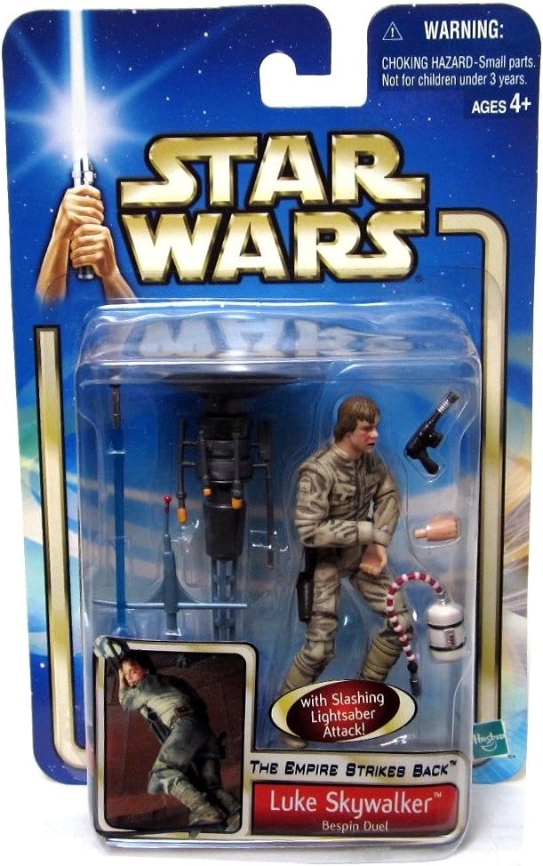 Vintage 2002 Star Wars The Empire Strikes Back Luke Skywalker Bespin Escape Action Figure With Slashing Lightsaber Attack Action - Factory Sealed Shop Stock Room Find