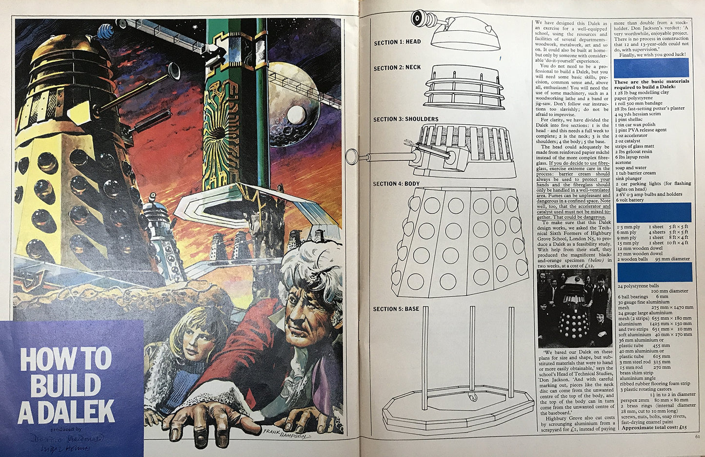 Vintage 1973 Original The Radio Times Doctor Who 10th Anniversary Radio Times Special Magazine Includes How To Build Your Own Dalek