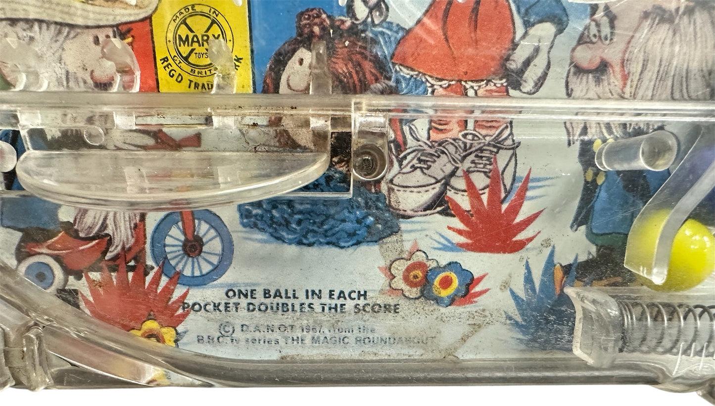 Vintage Louis Marx 1967 The Magic Roundabout Bagatelle Pin Ball Game In Full Working Condition