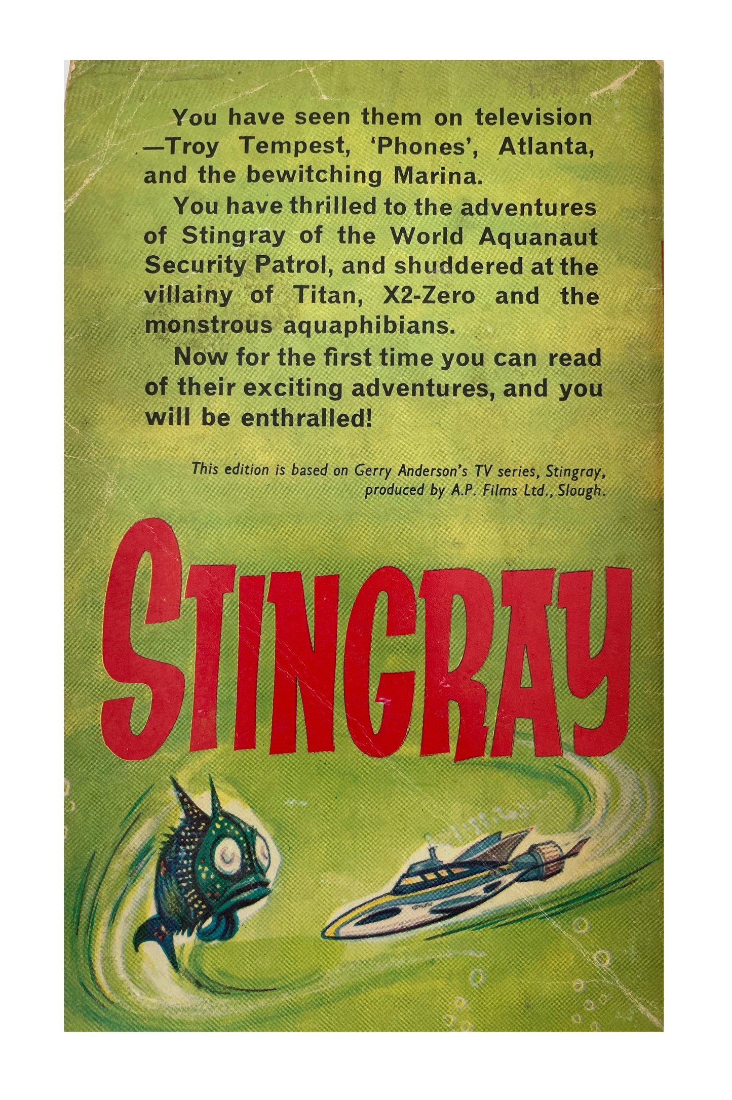 Vintage 1965 Gerry Andersons Stingray Armada Paperback Book For Boys And Girls - Based On The TV Series