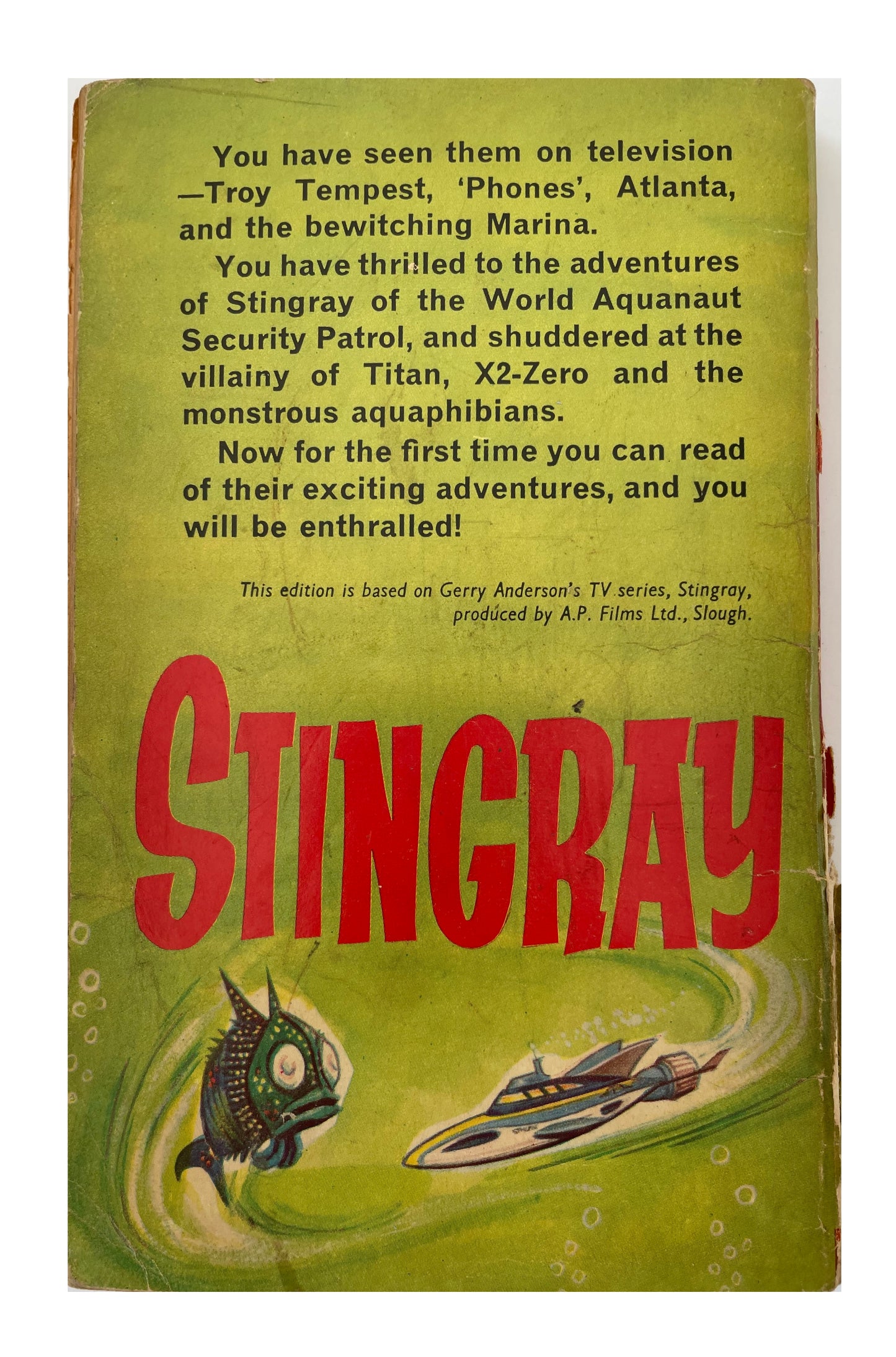 Vintage 1965 Gerry Andersons Stingray Armada Paperback Book For Boys And Girls - Based On The TV Series