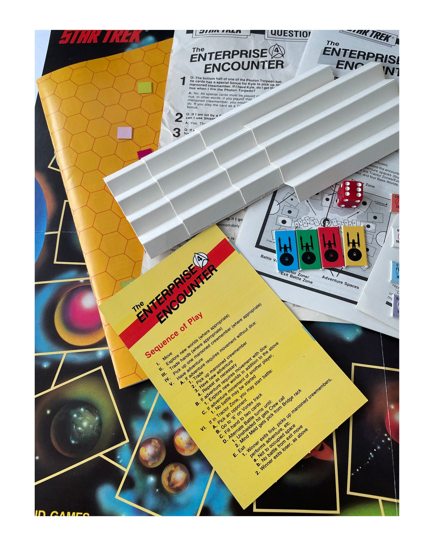 Vintage 1985 Star Trek The Enterprise Encounter Game - An Action Packed Adventure Game Foe 2 - 4 Players By West End Games - 100% Complete In The Original Box