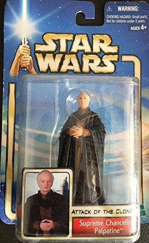 Vintage 2002 Star Wars Attack Of The Clones Supreme Chancellor Palpatine Action Figure - Factory Sealed Shop tock Room Find