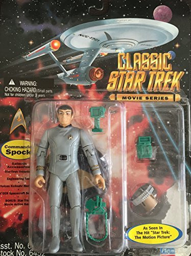 Vintage Playmates 1995 Classic Star Trek The Movie Series Commander Spock Action Figure as seen in The Motion Picture - Factory Sealed Shop Stock Room Find