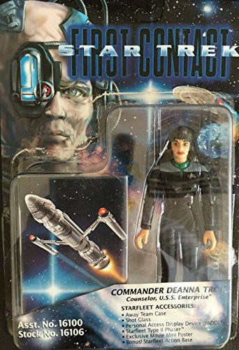 Vintage 1996 Star Trek First Contact Commander Deanna Troi Action Figure - Brand New Factory Sealed Shop Stock Room Find