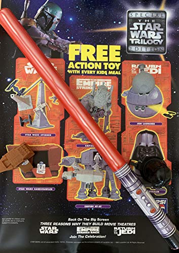 Vintage Star Wars 1996 KFC Special Original Trilogy Edition - Kids Meals Display Poster & Display Toys - Former Display Set