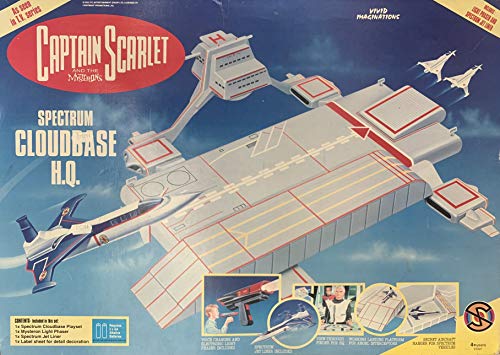 Gerry Anderson Vintage Vivid 1993 Captain Scarlet And The Mysterons Spectrum Cloudbase H.Q Playset - With Jet Linear And Saloon Car - In The Original Box