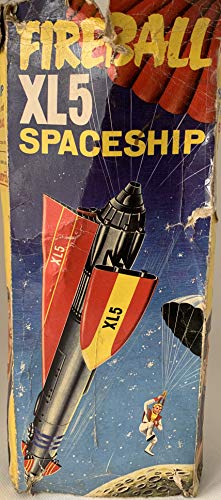 Vintage Quercetti Gerry Andersons Fireball XL5 Ultra Rare 1963 Fireball XL5 Spaceship With Parachute And Catapult- Luncher In The Original Box