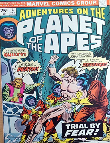 Vintage Marvel Comics Group Adventures On The Planet Of The Apes Comic Issue No. 4 - February 1976 Ex Comic Shop Stock [Unknown Binding]