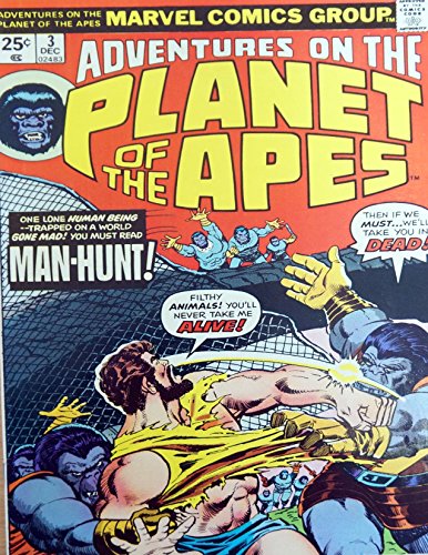 Vintage Marvel Comics Group Adventures On The Planet Of The Apes Comic Issue No. 3 - December 1975 Ex Comic Shop Stock [Unknown Binding]